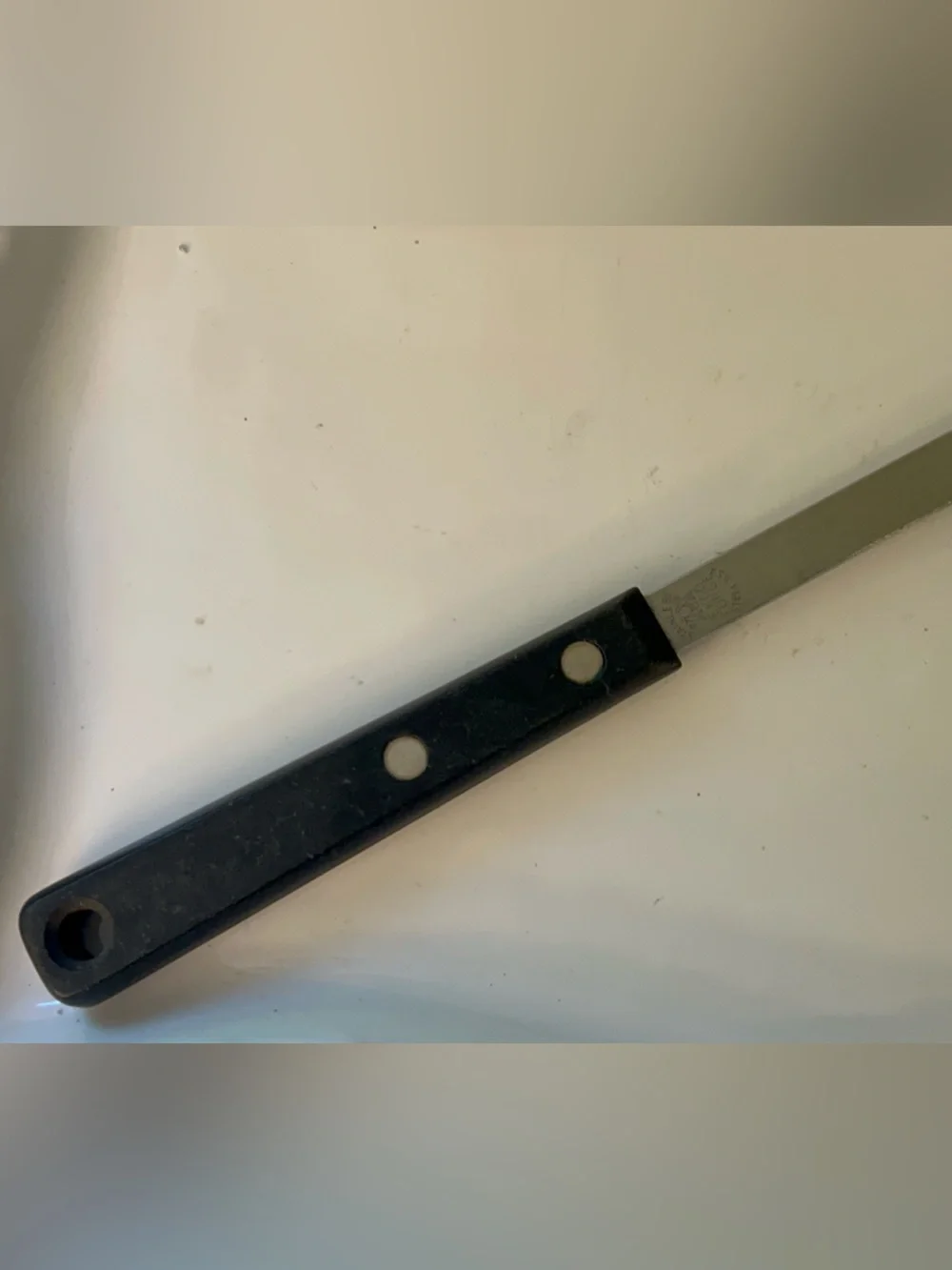 Vintage Ekco Forge Stainless Steel Meat Serving Fork black handle 11.5 inches